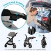 Infans Baby Jogging Stroller Jogger Travel System w/Adjustable Canopy for Newborn Grey - 3 of 4