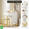 Vanity Desk W/ Mirror & Lights Makeup Vanity Desk With Sliding Lighted Mirror & USB Charging Station - 3 of 4