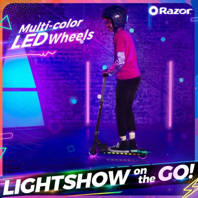 Black Aluminum LED Light-Up Kick Scooter
