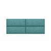 Jaxx Panelist Modern Padded Headboard – Set of 4 Wall Mounted Panels - Queen, Surf Turquoise Microvelvet - 2 of 4