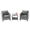 Sonkuki 3-Piece Patio Sofa Set Wicker Furniture Set Brown/Gray Rattan with Side Table - 2 of 4