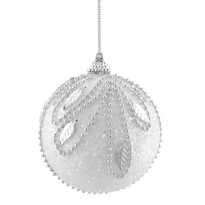 Northlight 3ct White and Silver Glittered Shatterproof Christmas Ball Ornaments 3" (75mm)