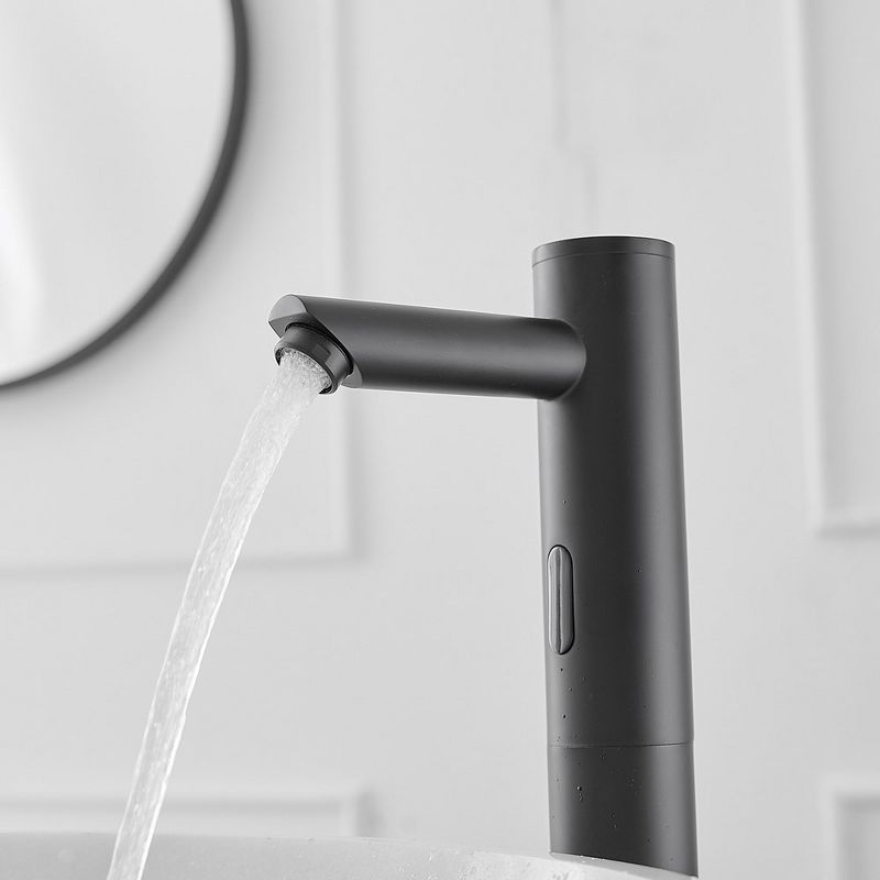 BWE Automatic Sensor Touchless Vessel Sink Faucet Matte Black Single Hole Bathroom with Pop Up Drain, 4 of 7