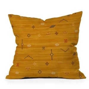 16"x16" Becky Bailey Cactus Silk Square Throw Pillow Yellow - Deny Designs: Machine Washable, Indoor Decor, Zipper Closure - 1 of 4