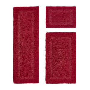 Lux Premium 100% Cotton  Ultra-Soft Tufted Solid Reversible 3 Piece Bath Rug Set, Water-Absorbent, Durable, Machine Washable Bathroom Rug - 1 of 4