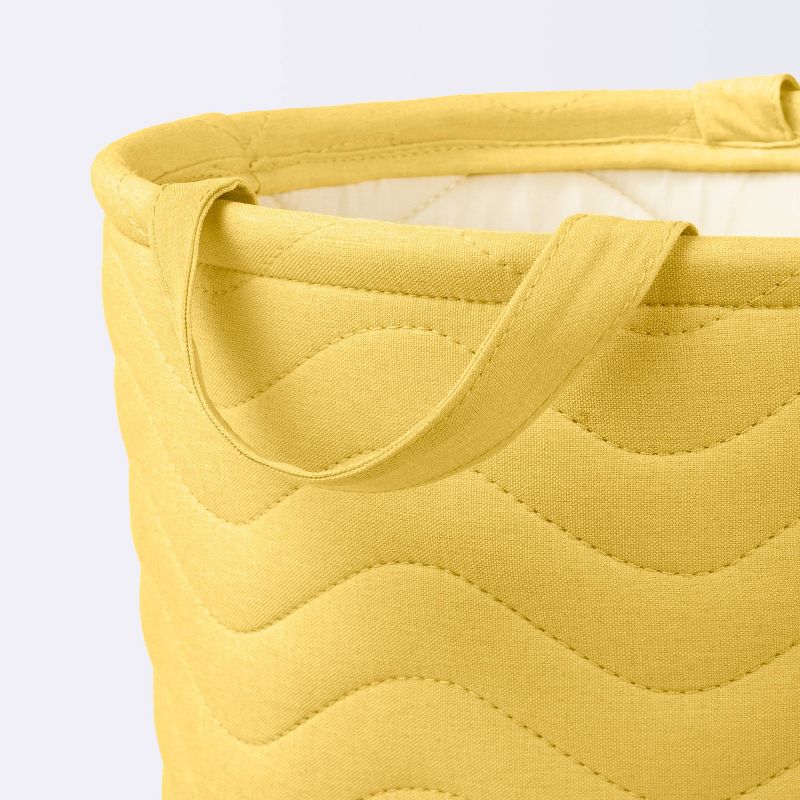 Quilted Fabric Medium Round Storage Basket - Yellow - Cloud Island&#8482;, 4 of 9
