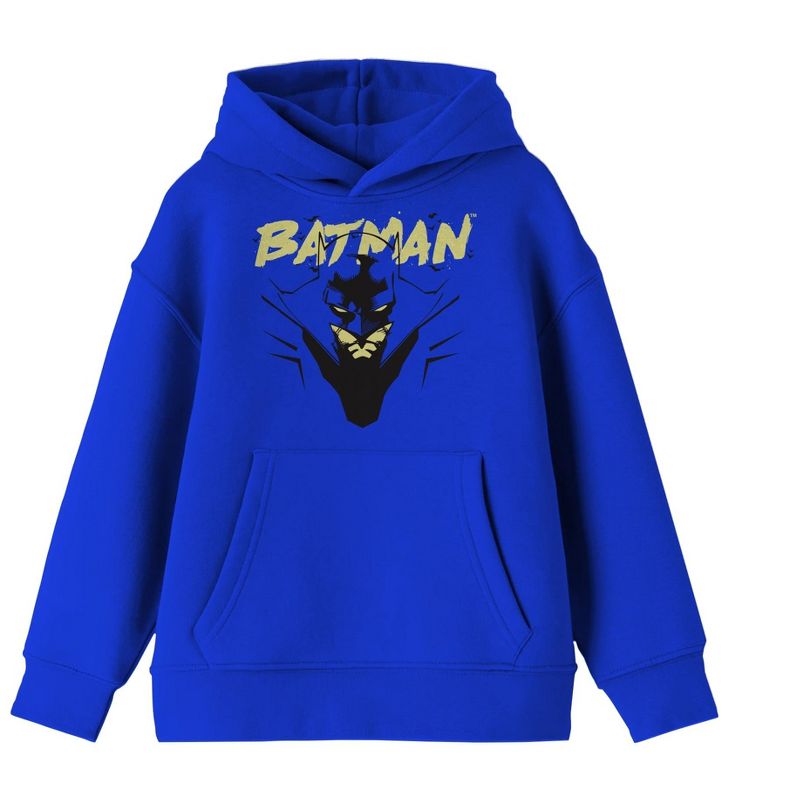 Batman Line Art Boy's Royal Blue Sweatshirt, 1 of 3