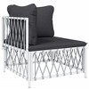 vidaXL White Steel Patio Lounge Set: Durable and Versatile Outdoor Furniture with Comfortable Cushions and Modular Design for Garden, Patio, Deck - 4 of 4