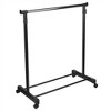 Sunbeam Single Rail Adjustable Rolling Garment and Wardrobe Organizing Rack, Black - 3 of 4