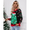 Coolmee Ugly Christmas Sweaters for Women Funny Holiday Sweaters Long Sleeve Crew Neck Knit Pullover Sweaters - 4 of 4