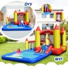 Infans Inflatable Water Slide Castle Kids Bounce House Indoor & Outdoor w/ 480W Blower - 4 of 4