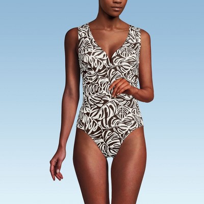 Lands' End Women's Sculpting Suit Sweetheart V-Wire High Leg One Piece Swimsuit