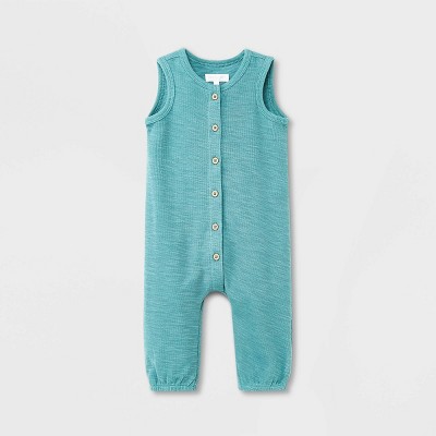 Grayson Mini Baby Boys' Button-Front Jumpsuit - Blue 0-3M