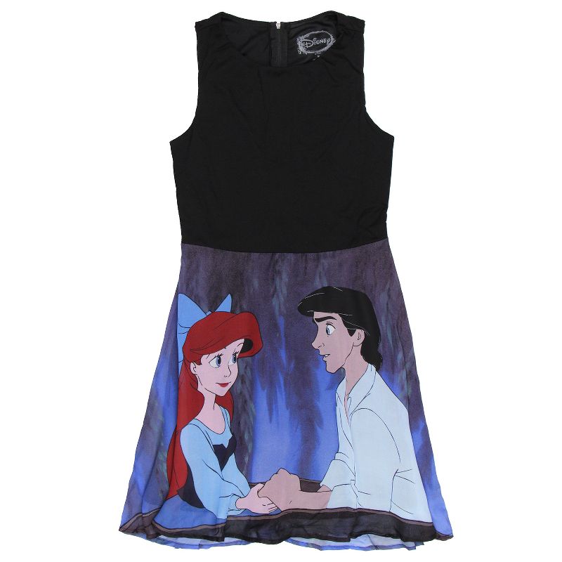 Disney The Little Mermaid Womens' Ariel And Eric Kiss The Girl Skater Dress, 2 of 7