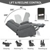 PAGED Modern Power Lift Recliner Chair for Elderly, Fabric Sofa Chair with Side Pocket, Electric Accent Chair for Living Room - 3 of 4