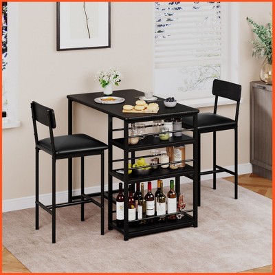 Bar Stools Set of 4, 37 Inch Barstools With Metal Legs PU Seats Chairs