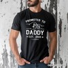 Promoted to Daddy Est. 2025 T-Shirt, Black and White New Dad Pregnancy Announcement Tee| OrnamentallyYou - 4 of 4