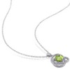EVERLY JEWELRY | Sterling Silver 1/10 CT TW Diamond and 1 1/2ct TGW Peridot Trillium Pendant with Chain, 18 inc - 4 of 4