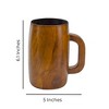 Darware Teak Wood Coffee Mugs, 2pc Set; Wooden Stein Retro 16 Fluid Ounce Cups - 3 of 4