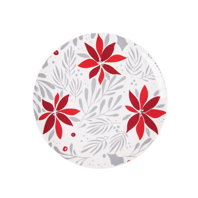 C&F Home Poinsettia Christmas Round Platter, 1 of 6