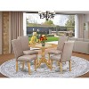 HomeStock 5-Piece Natural Oak Finish Solid Wood Top Dining table with 4-Chairs - 2 of 4