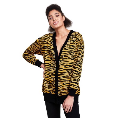 Women's Animal Print Cardigan - Victor Glemaud x Target Dark Gold XXS