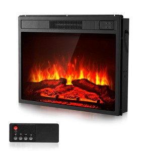 VEVOR Electric Fireplace Insert, 23 in Recessed and Wall Mounted with Adjustable 3 Flame Brightness Levels & 24h Timer & Remote Control, 5000BTU Black - 1 of 4