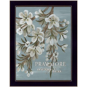 HomeRoots Pray More Worry Less Black Framed Print Wall Art - 1 of 3