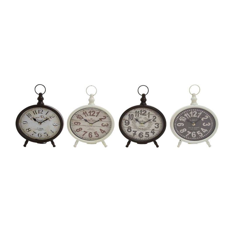 Set of 4 Metal Ring Top Clocks Black - Olivia &#38; May, 1 of 11