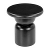 HomeRoots 20" Black Solid Wood Round Pedestal End Table - 4 of 4
