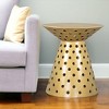 HomeRoots 20" Gold Iron Round Pedestal End Table - 2 of 4