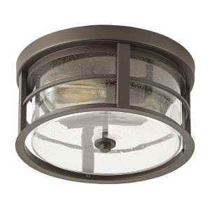 Dewdrop Flush Mount Ceiling Light Rustic Bronze Fixture with Clear Seeded Glass Shade for Bedroom Kitchen - 1 of 4