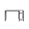 INFURNIC Writing Desk Modern Rectangular Desk with 2-Tier Shelf and Open Metal Base for Home Office, White Black, 19"*47"*28" - 4 of 4