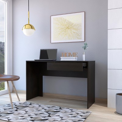INFURNIC Writing Desk Modern Desk Functional Desing Spacious with Spacious Drawer and Leg Room for Home Office, Black, 43.3"*17.7"*29.5"