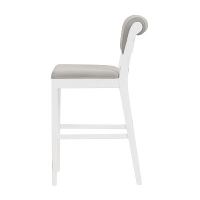 Clarion White Wood Upholstered Bar Height Stool