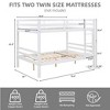Full over Full Bunk Bed with Ladder – Wooden Frame with High Guardrails for Kids – No Box Spring Needed – Sturdy and Space-Saving - 3 of 4