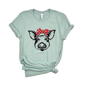 Simply Sage Market Women's Pig and Bandana Short Sleeve Graphic Tee - 1 of 3