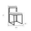 HomeRoots Set of Two Gray And Black Upholstered Polyester Open Back Dining Side Chairs - 3 of 4