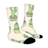 Cute Cartoon Cactus Women Printed Crew Socks Funny Funky Socks Soft Polyester Novelty Gifts for Artists Men - 3 of 4