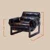 Vintage Oil Wax Leather Chaise Lounge Chair with Removable Armrests, Modern Sofa Chair for Living Room or Apartment – The Pop Home - 4 of 4