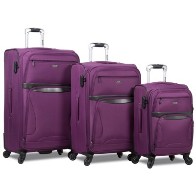 Rolite Explorer 3-piece Expandable Spinner Luggage Set - Purple : Target