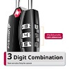 Fosmon 6 Pack TSA Locks for Luggage, Padlock Combination Lock Easy to Set TSA Luggage Locks TSA Approved for Travel Suitcase Backpack & Locker, Black - 3 of 4