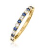 Ross-Simons 0.30 ct. t.w. Sapphire and .28 ct. t.w. Diamond Ring in 14kt Yellow Gold - 3 of 4