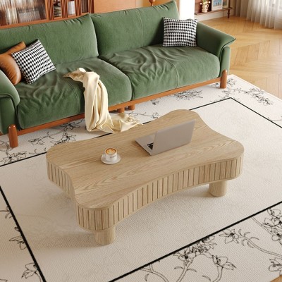NicBex Lift Top Coffee Table with Hidden Storage,Living Room Table with Fluted Panel Design,Child-Safe Rounded Corner for Office,Entryway