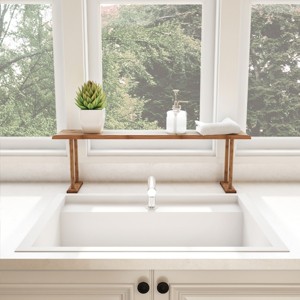 Hastings Home Bamboo Sink Shelf or Countertop Organizer for Kitchen, Bathroom, Bedroom, or Office - 1 of 4