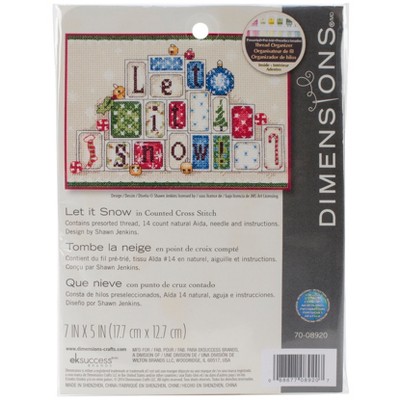 Dimensions Mini Counted Cross Stitch Kit 7"X5"-Let It Snow (14 Count)