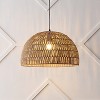 JONATHAN Y Campana Bohemian Modern Woven Rope/Iron LED Pendant - 2 of 4