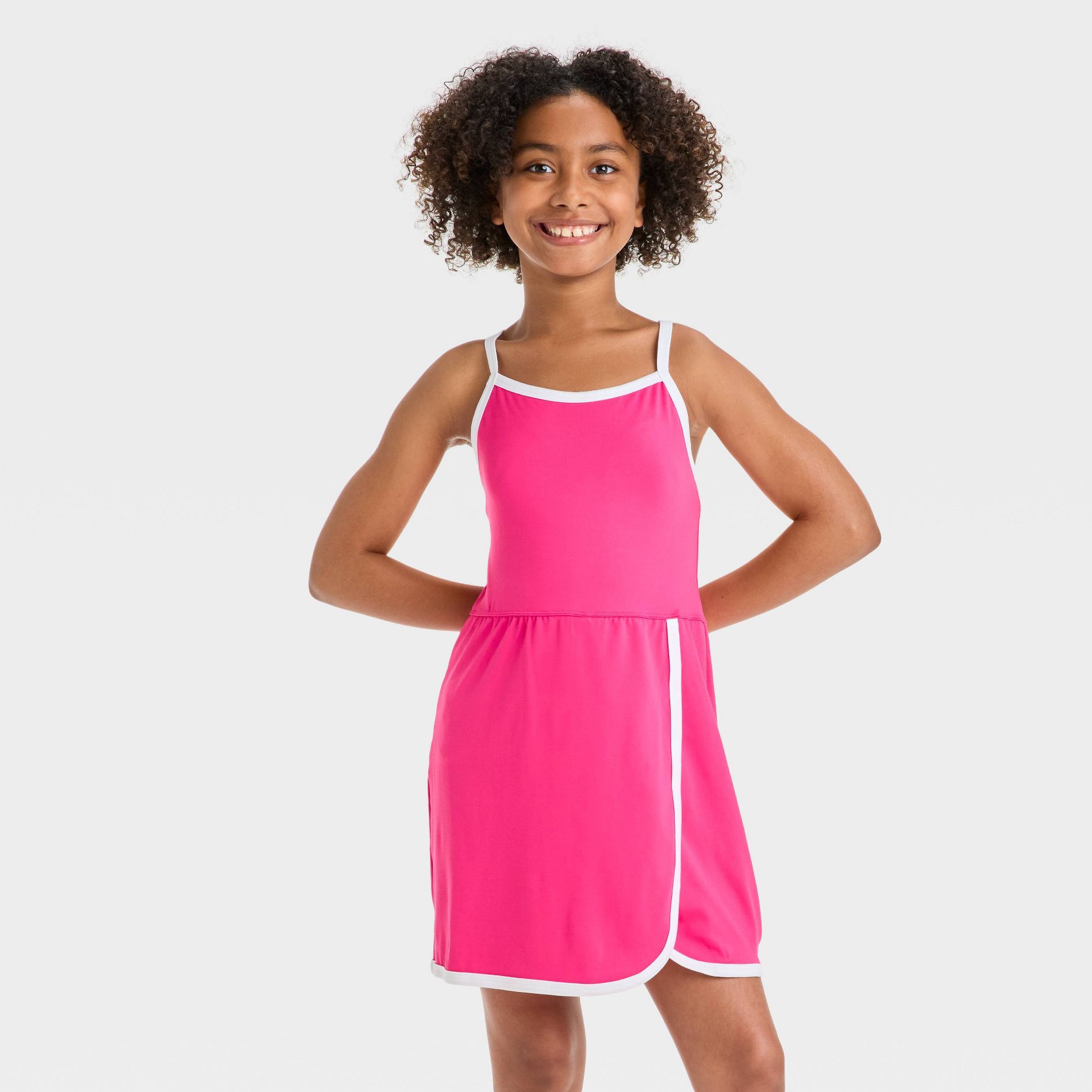Girls' Knit Contrast Trim Dress - All In Motion™