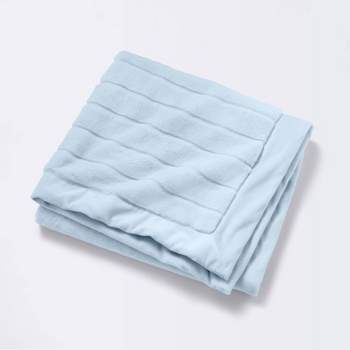 Faux Fur with Channel Carving Baby Blanket - Cloud Island™ - Light Blue