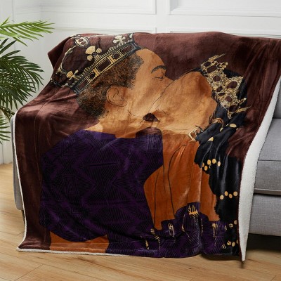 Queen and King Brown Reversible Sherpa Fleece Blanket